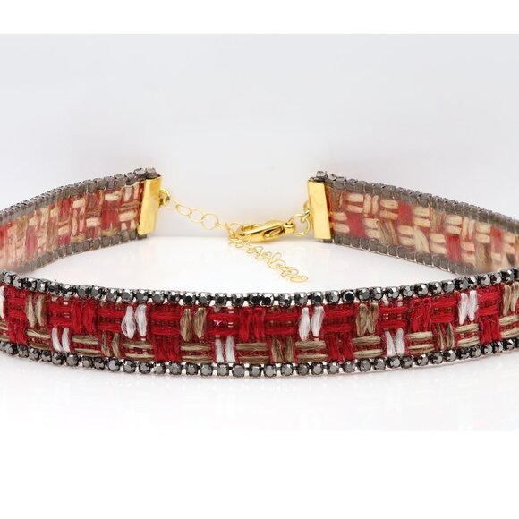 Red Choker Adjustable Elegant Fancy Lace Chokers Necklace  (#20) - Picture 1 of 9